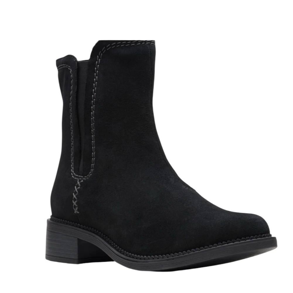 NWT Clarks Womens Maye Step Zipper Round Toe Ankle Boots black size 7.5‎